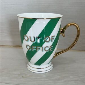 Chic Striped Mug with Gold Handle
